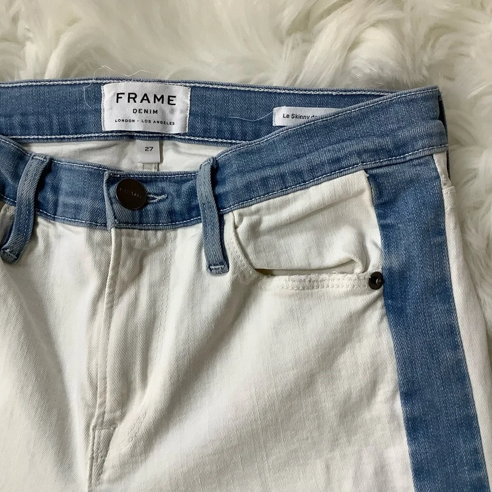 FRAME Denim‎ LE SKINNY DE JEANNE Colorblock ARIZONA Jean. $225. Size 27